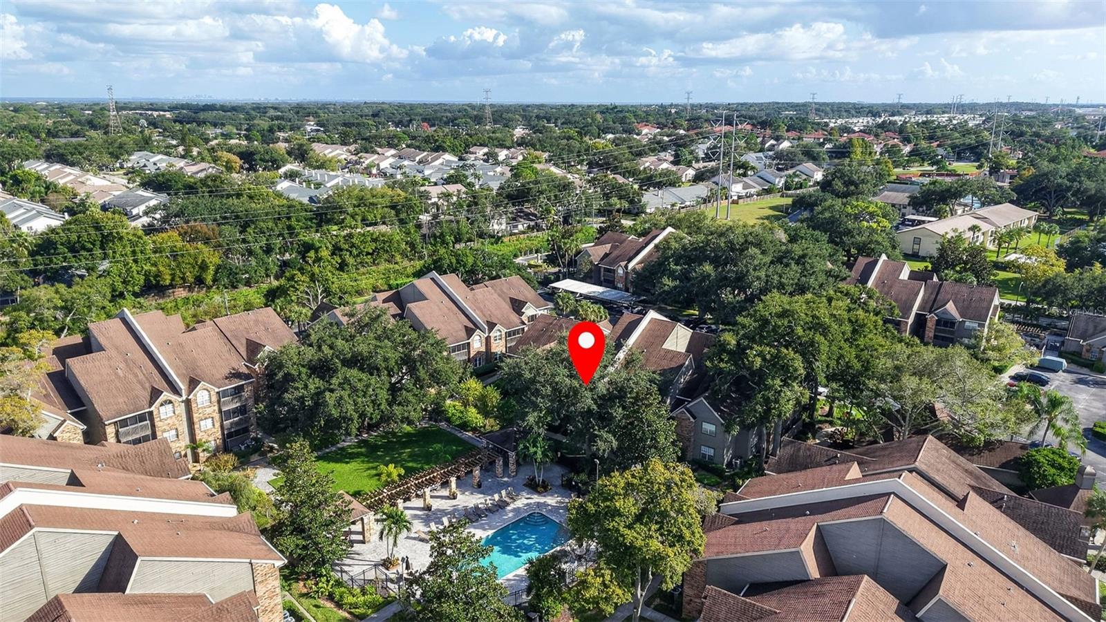 View of unit and pool