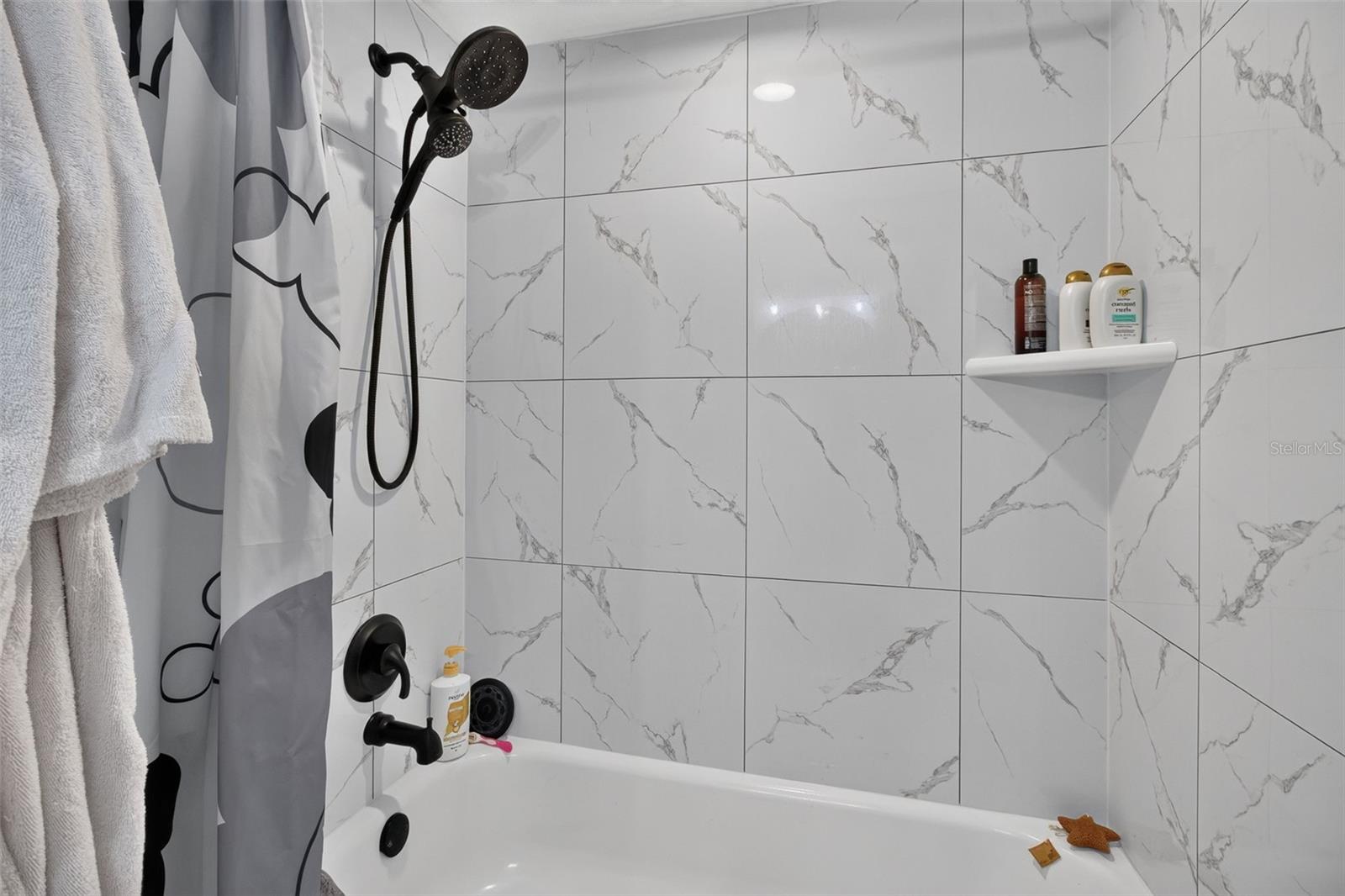 Primary bath new tub and tiled shower