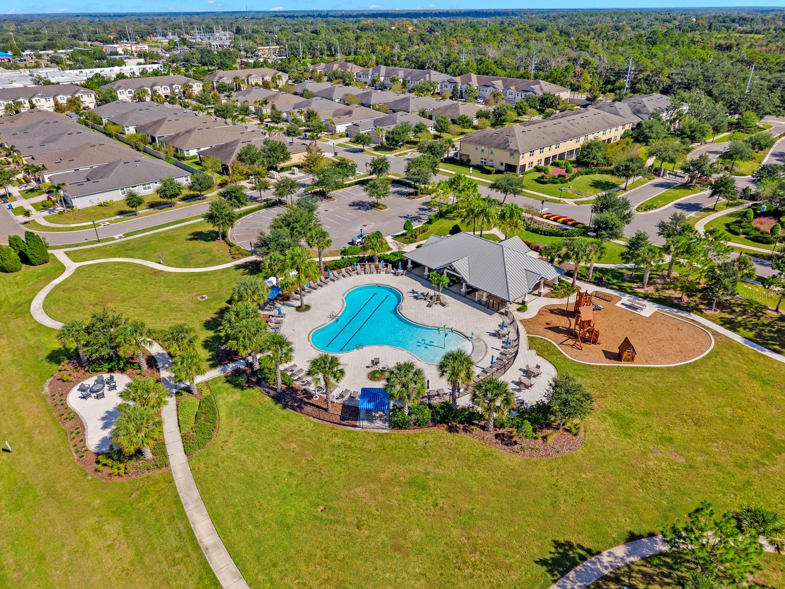 Community pool, clubhouse and playground