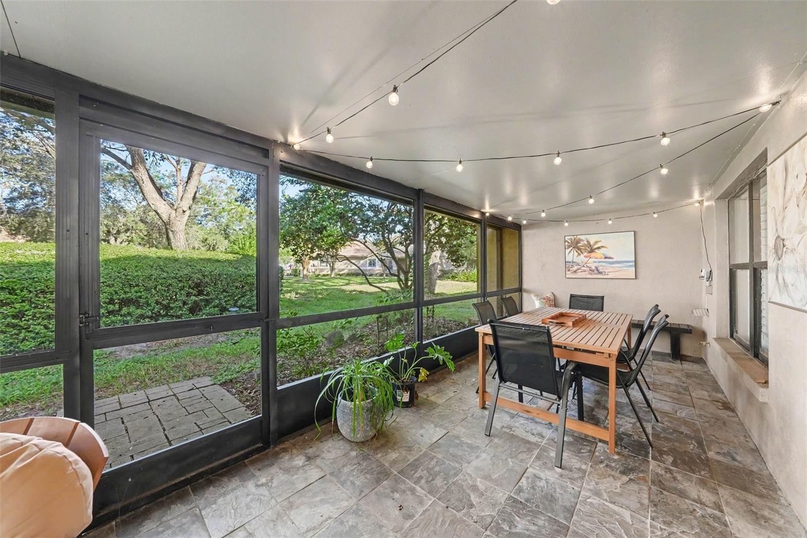 Spacious Screened back porch