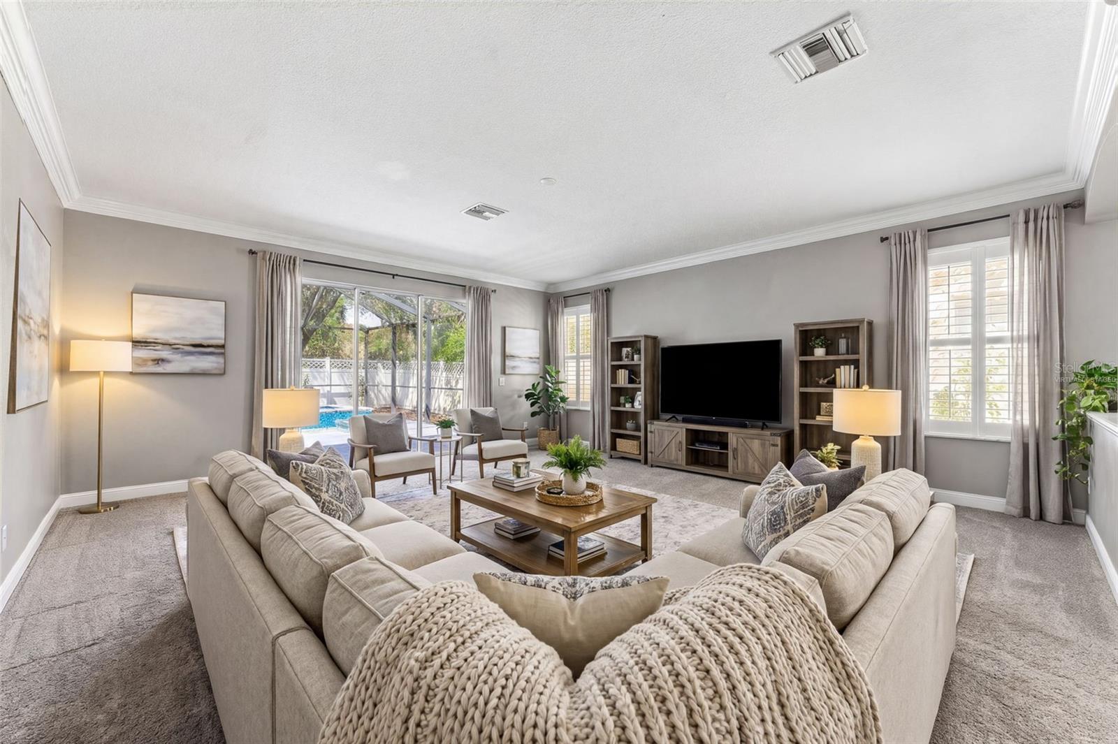 Family Room Virtually Staged