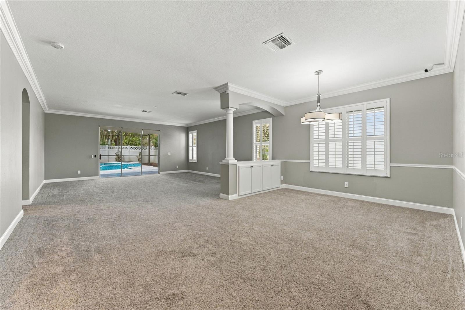 Dining / Family Room with new Carpet 2024
