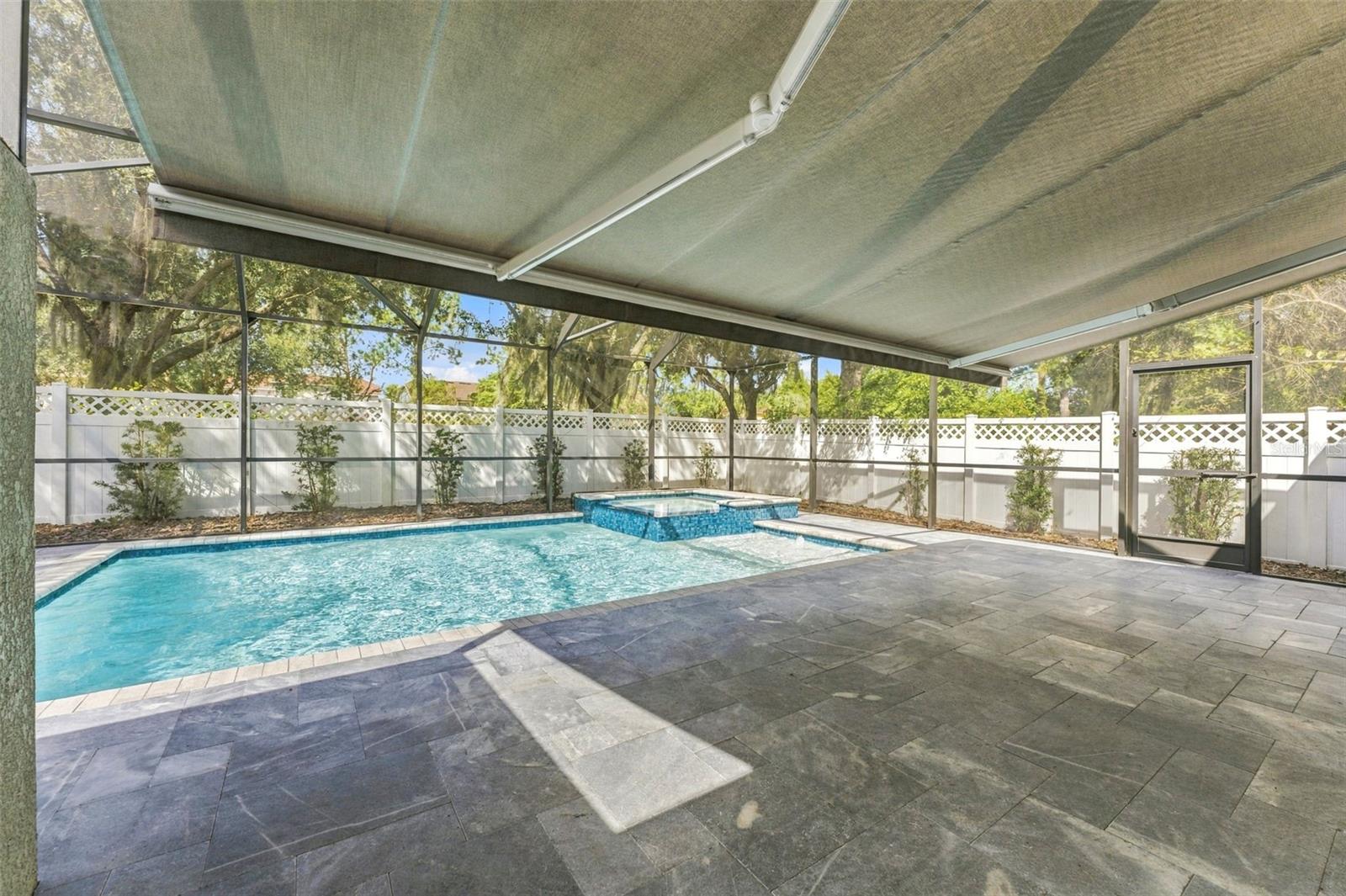 Motorized Retractable Awning with lights