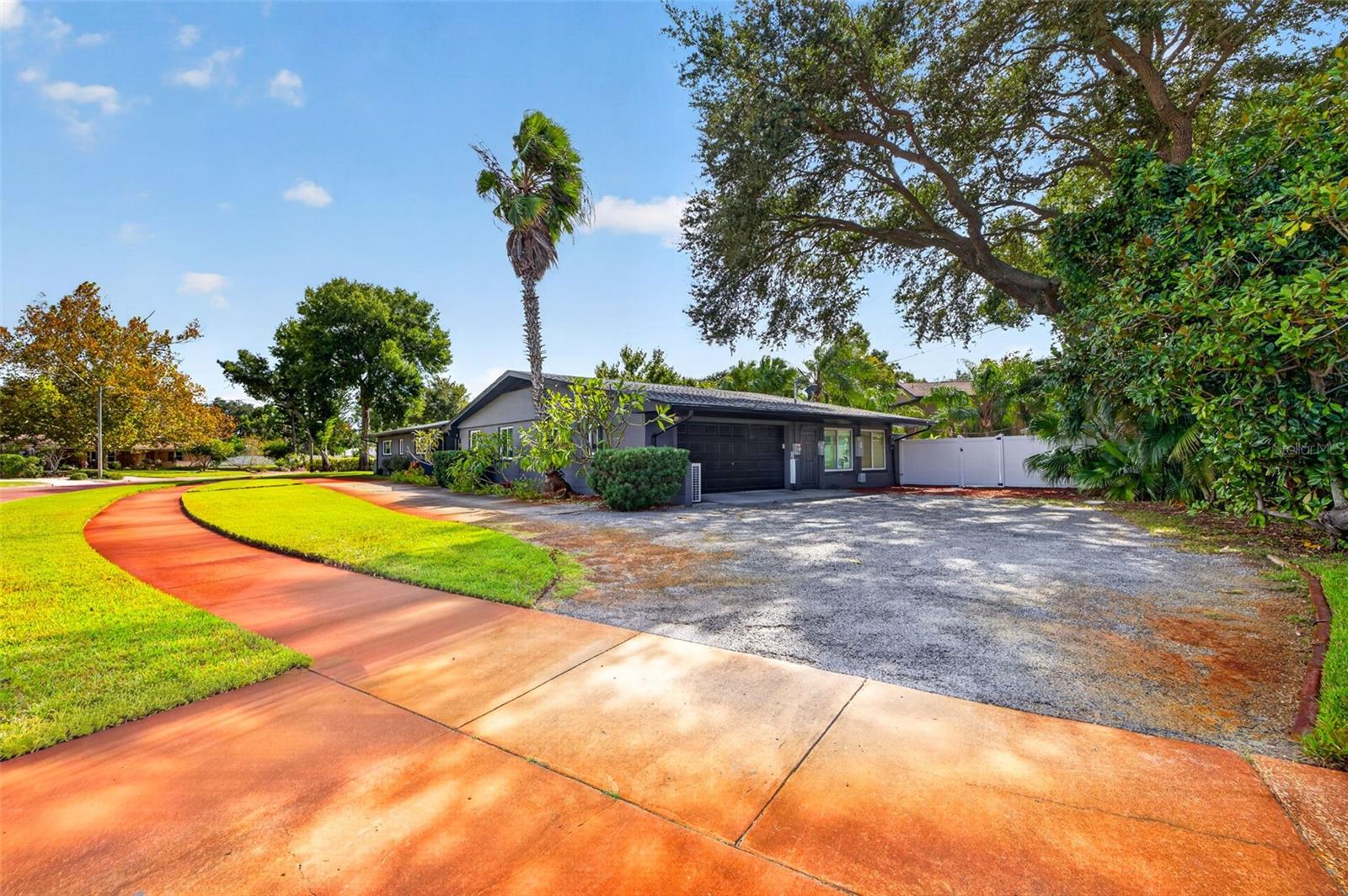 Driveway entrance to attached side garage