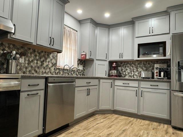Kitchen view from garage entryway