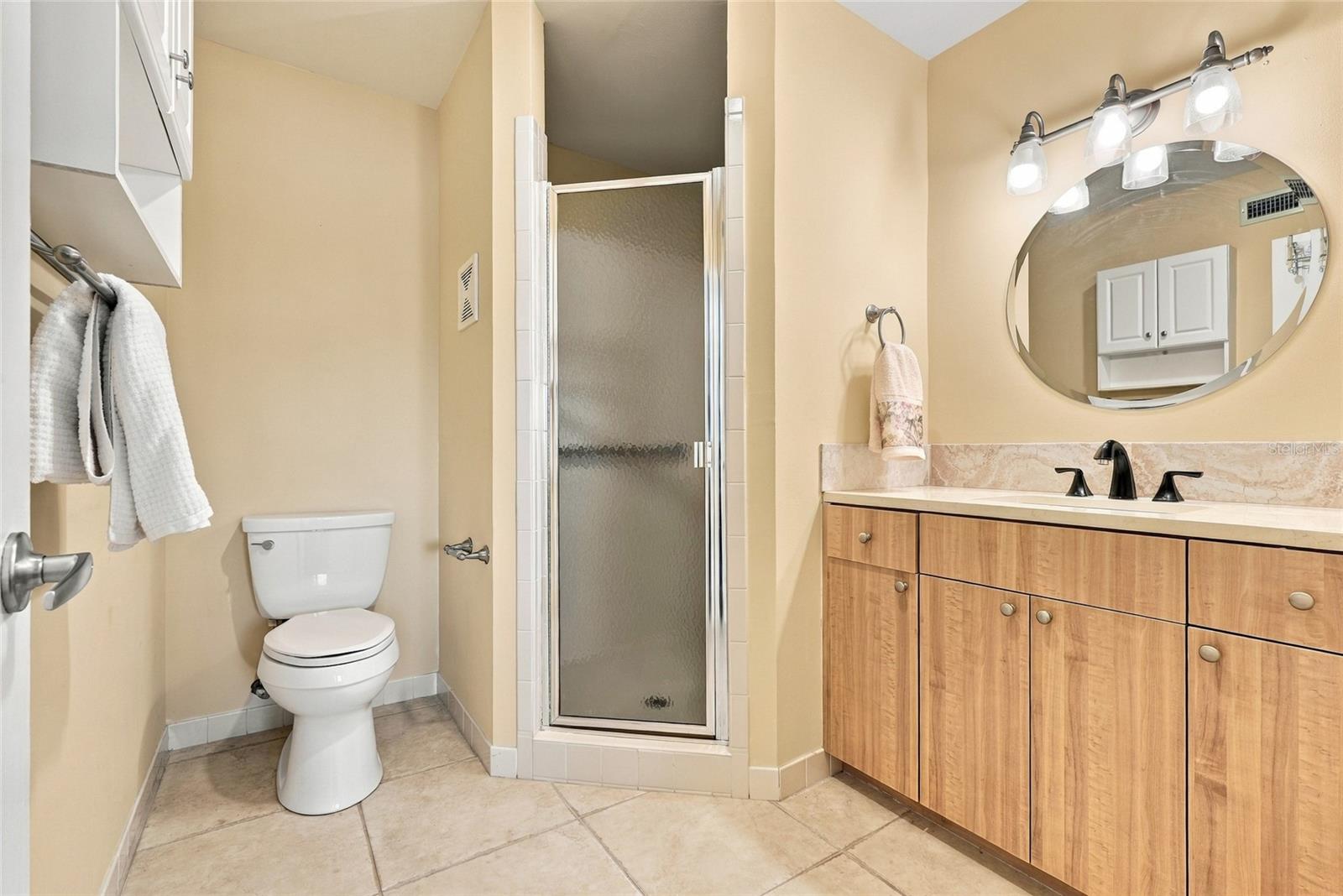 Master bathroom with walk in shower