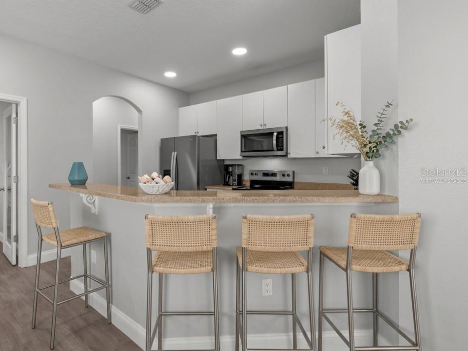Breakfast bar (virtually staged)