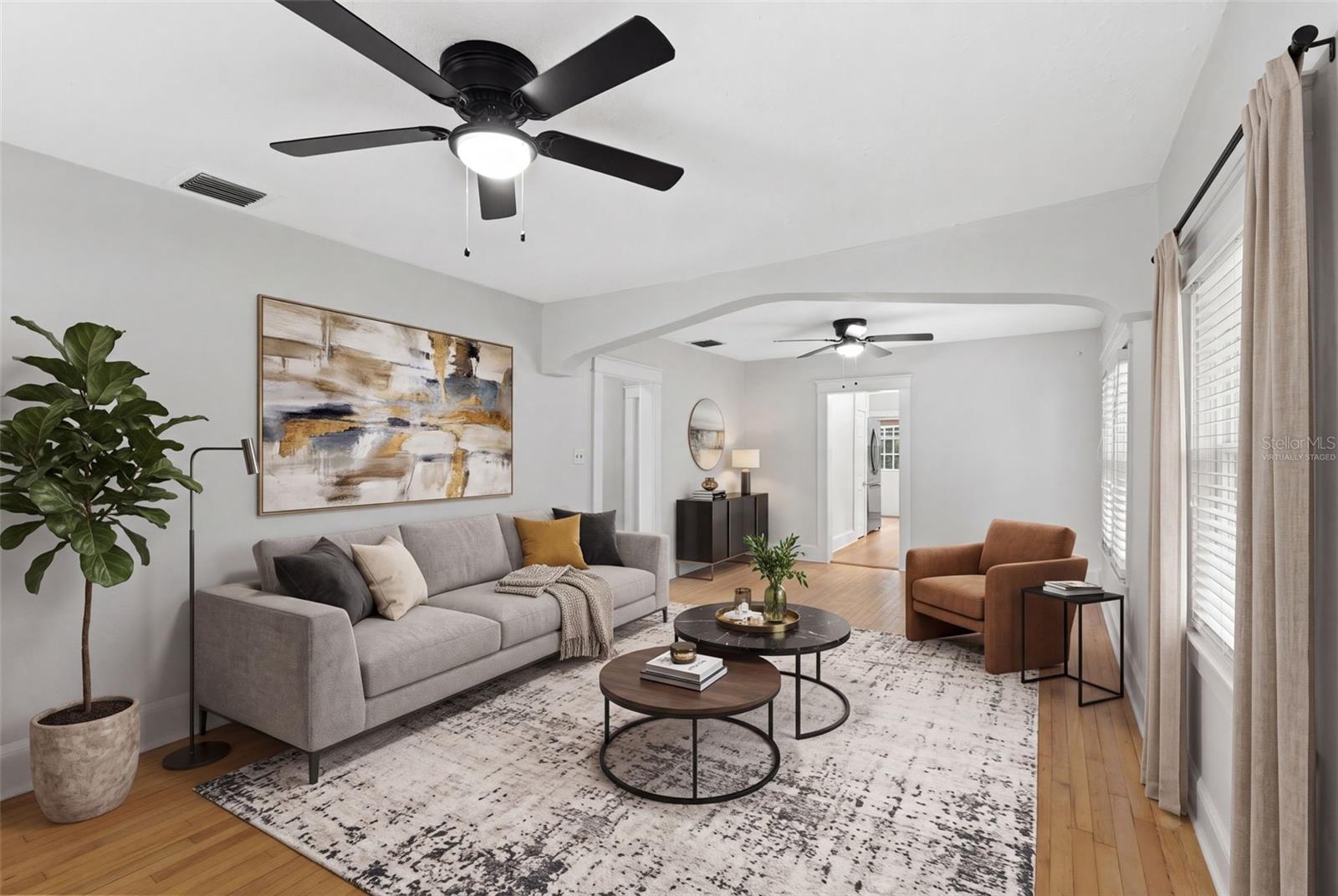 Living room - virtually staged