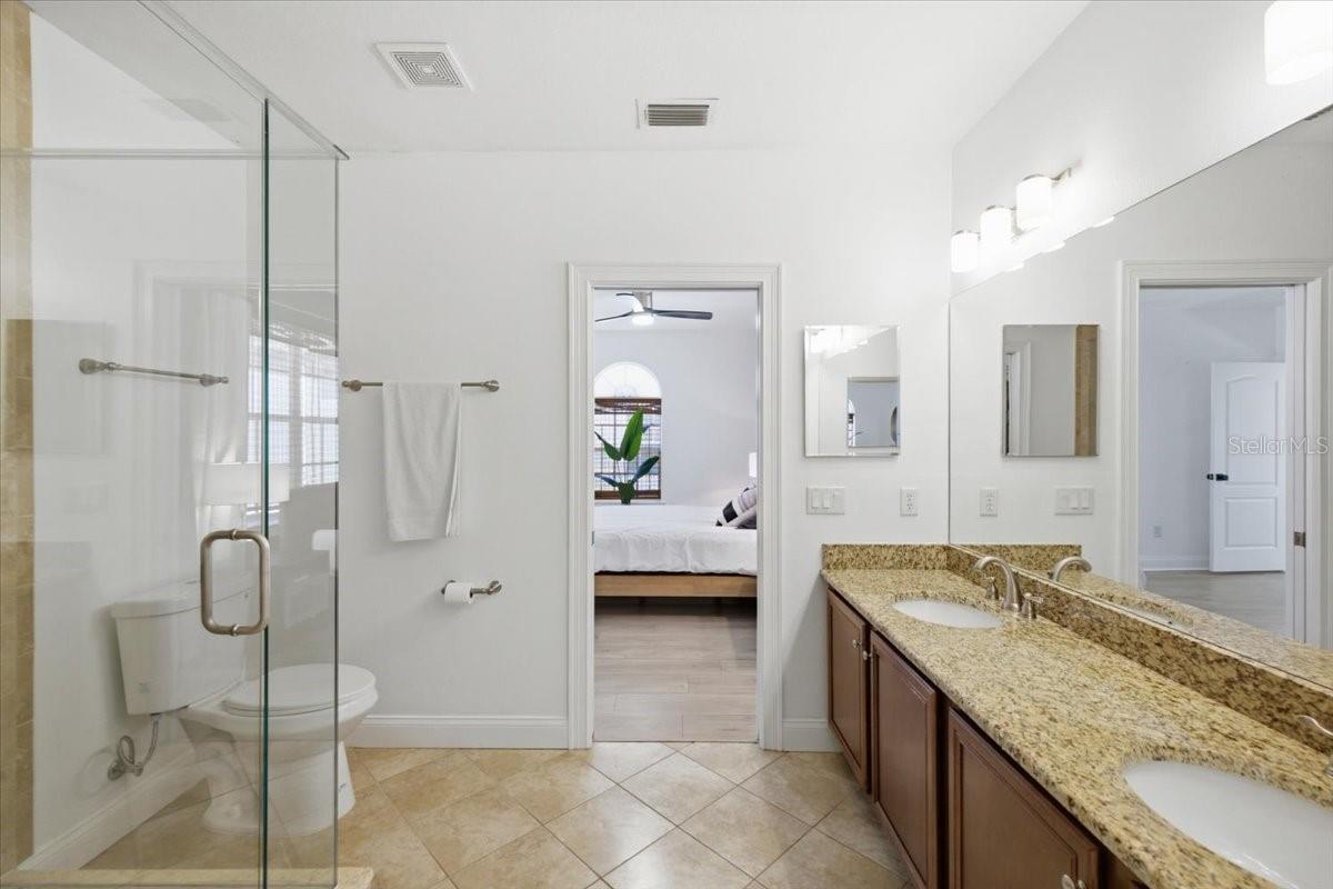 Primary Bath, double sinks and Walk In Shower!