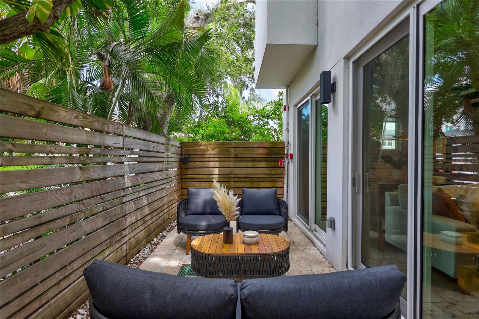 Private, fenced patio