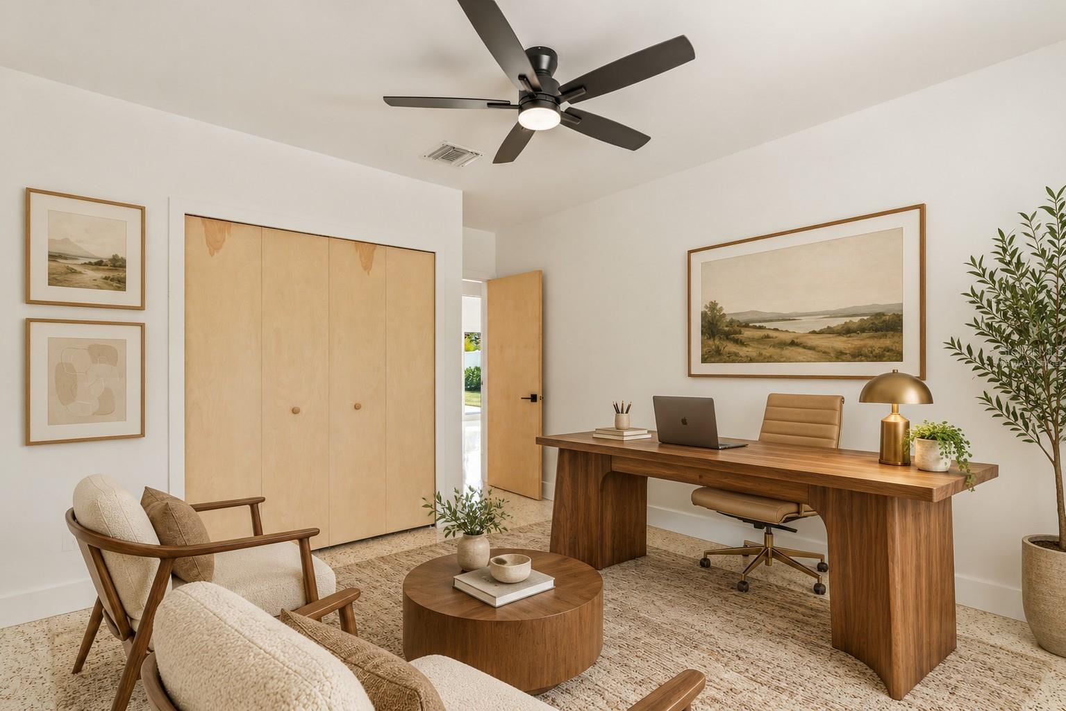 3rd bedroom-office, virtually staged
