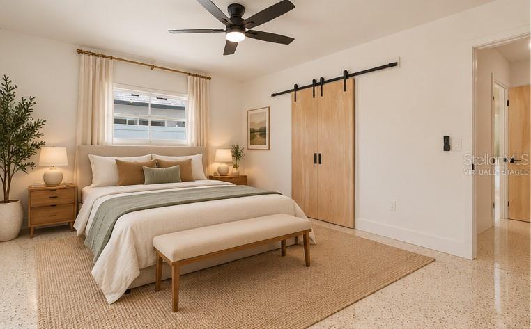 primary bedroom - virtually staged