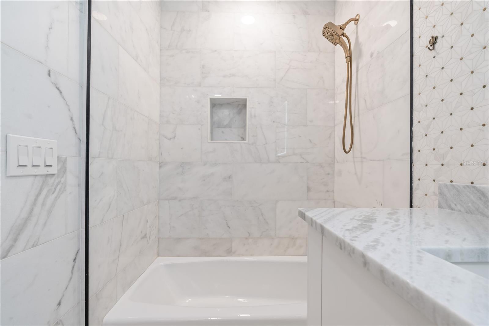 hallway, guest bathroom