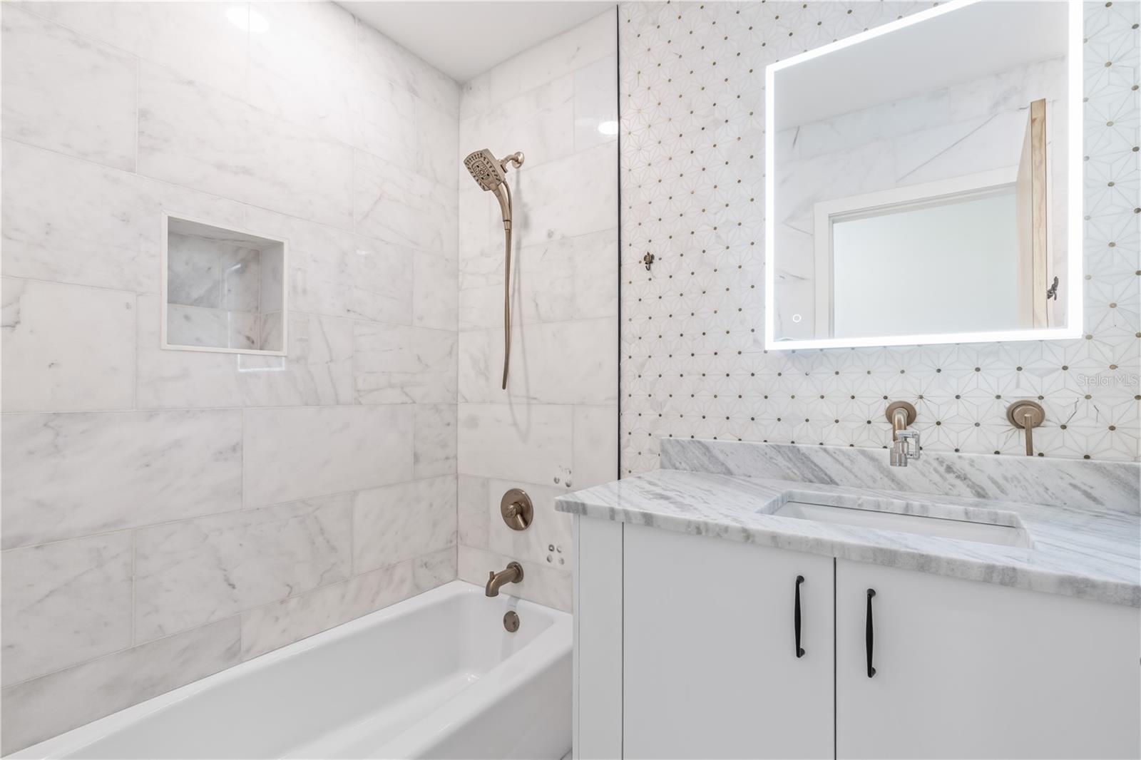 hallway, guest bathroom