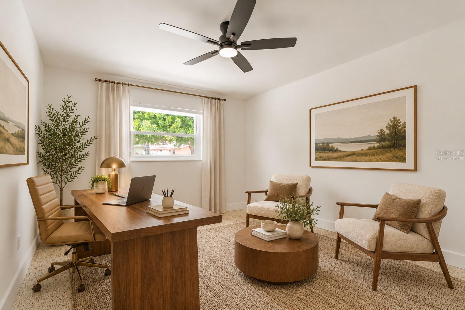 3rd bedroom-office, virtually staged