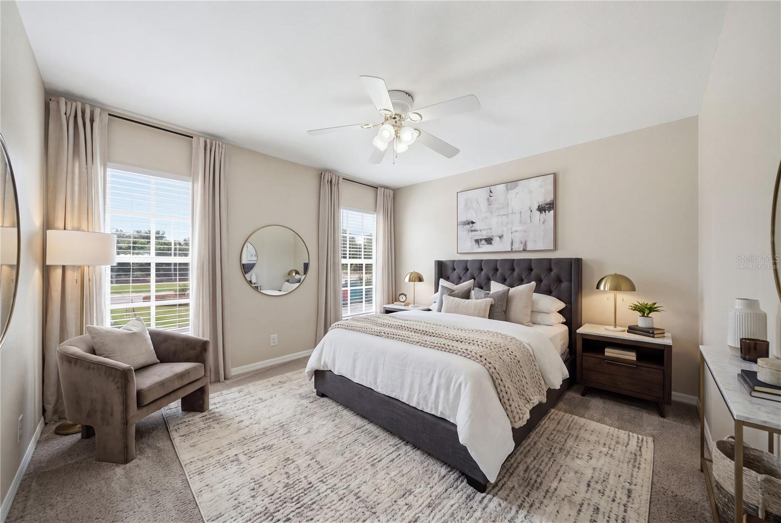 Virtually staged Bedroom #1