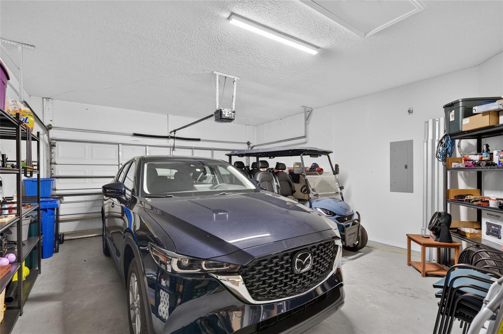 Full 2-car garage with extra storage