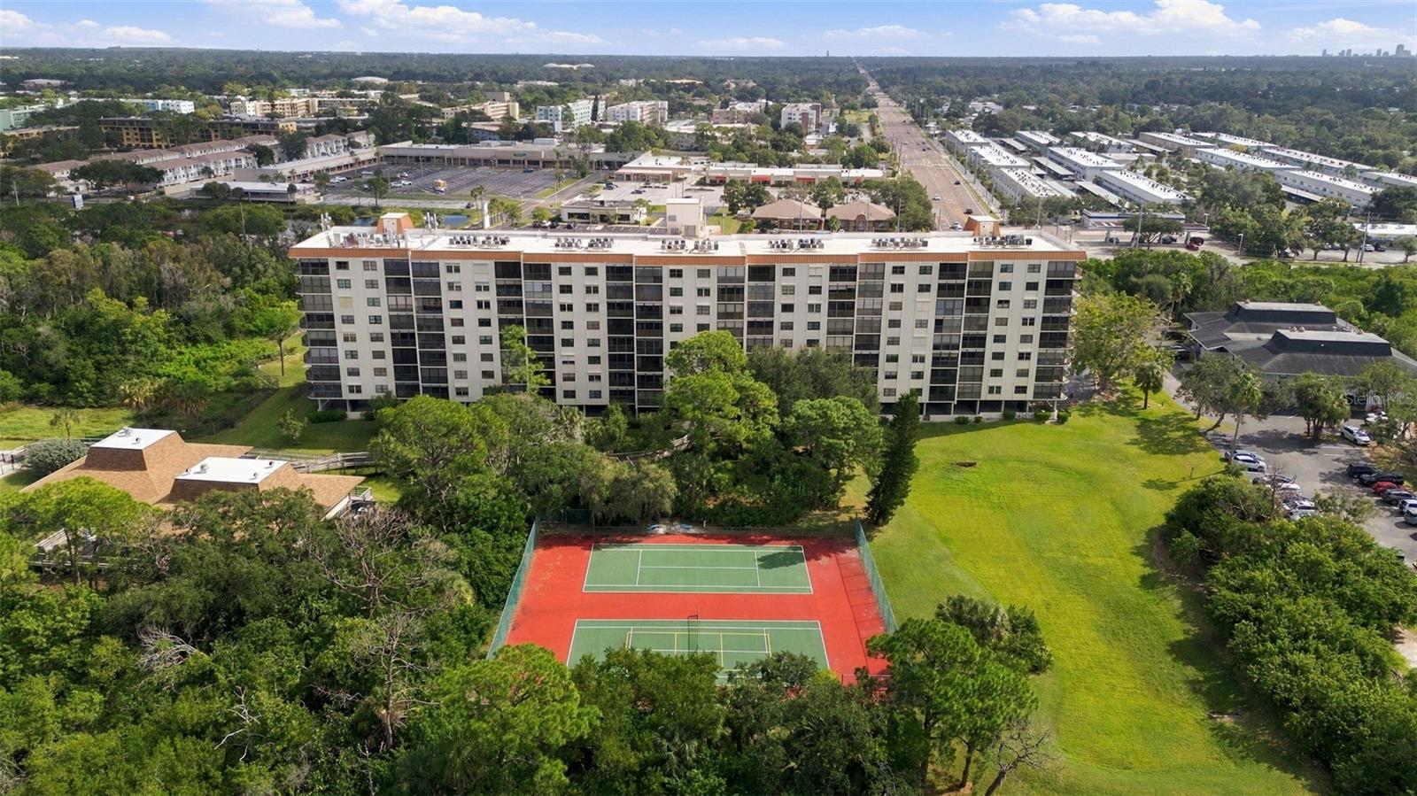 Tennis and Pickle Ball Courts. Downtown St. Pete in the distance.