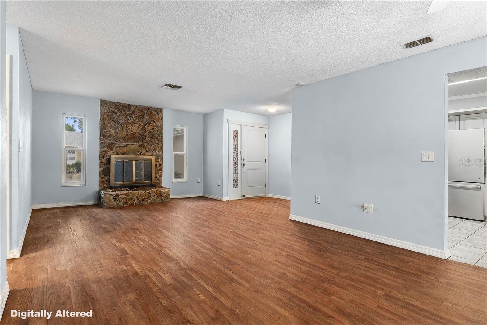 Virtually staged with new flooring
