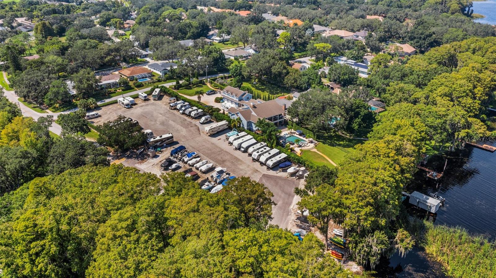 Amenities included free RV or boat storage in a secure lot with a boat ramp~