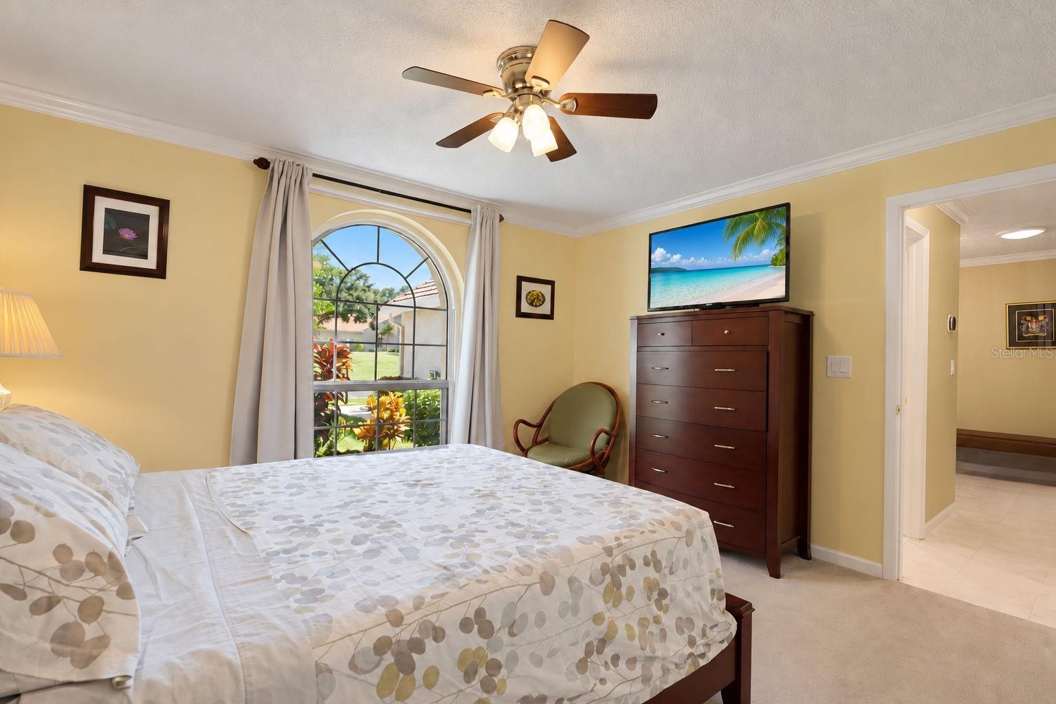 Updated window, nice sized closet for storage, & conveniently located next to the hall bath~