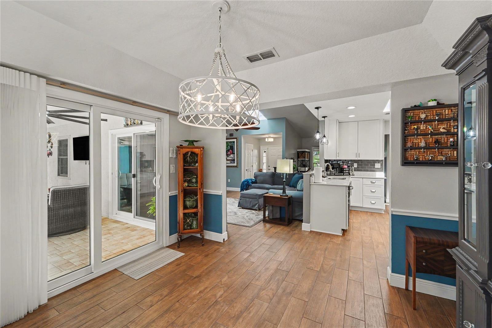 Dining room looking into kitchen