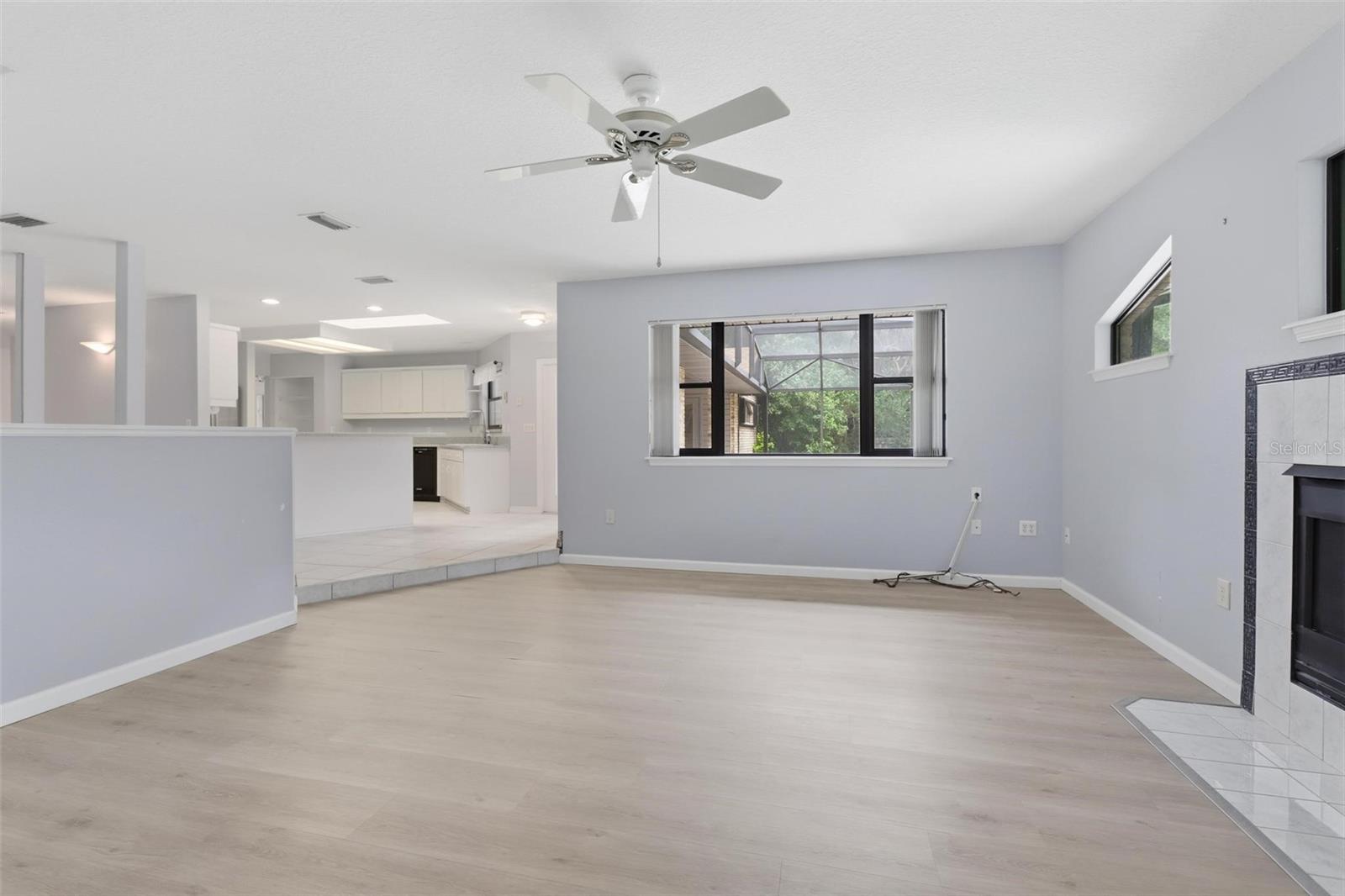 Family room.  Fireplace on right.