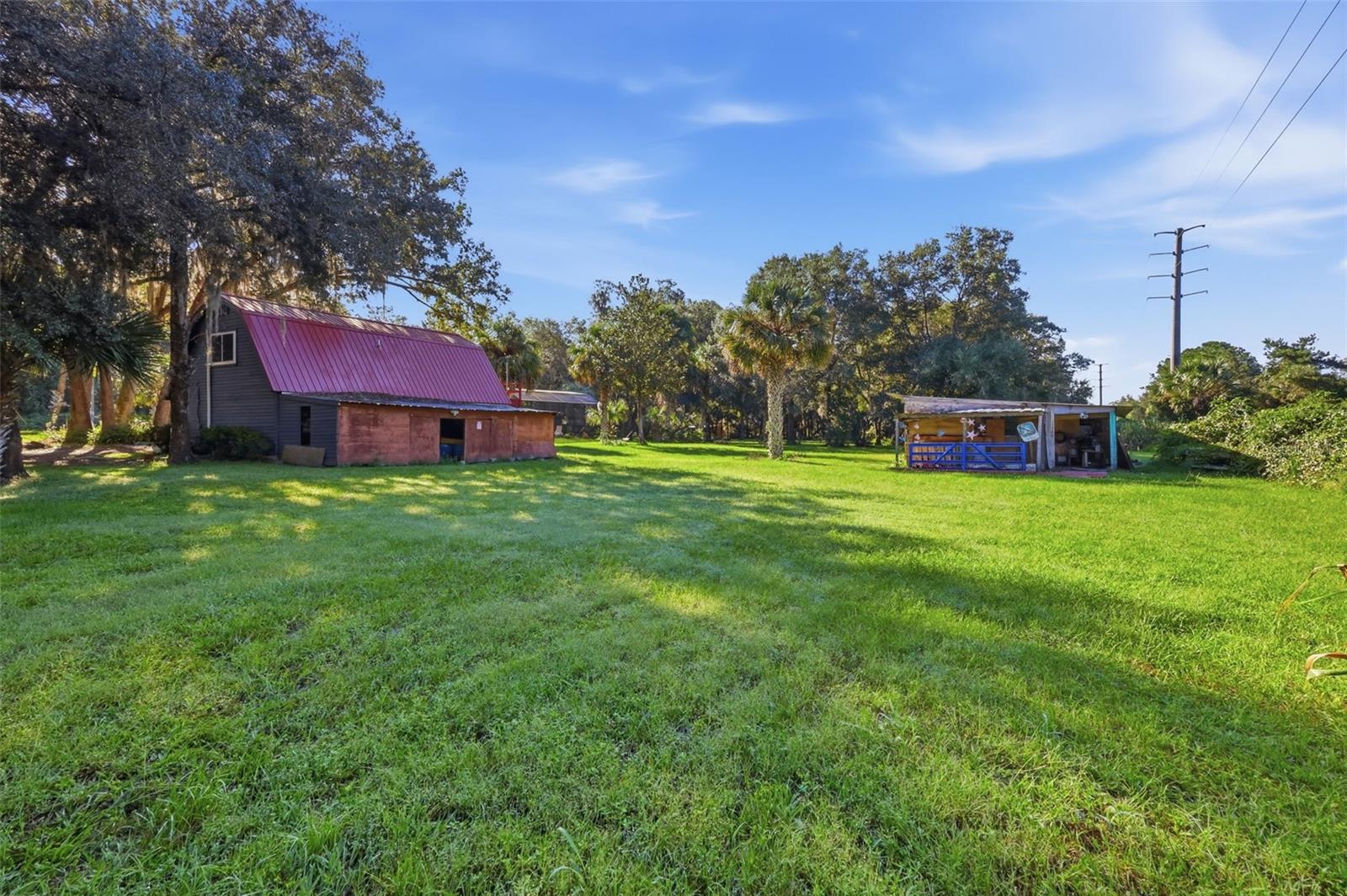 SIDE YARD - DETACHED GARAGE - STORAGE BARN