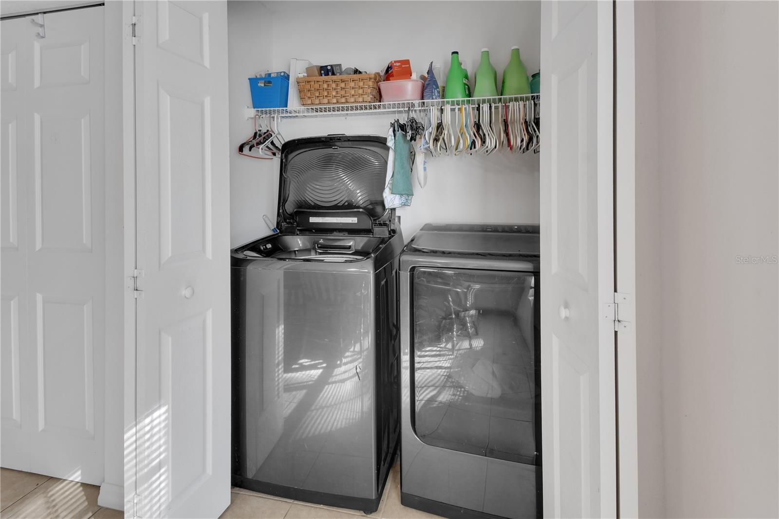 Laundry closet is in the kitchen