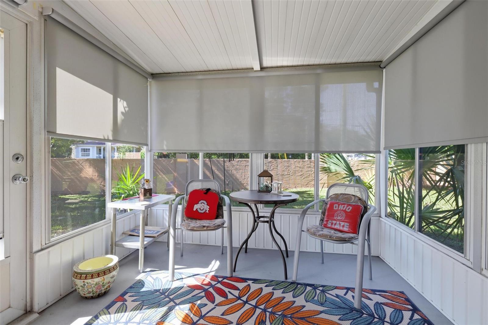 Rear porch with 3 Day Blinds