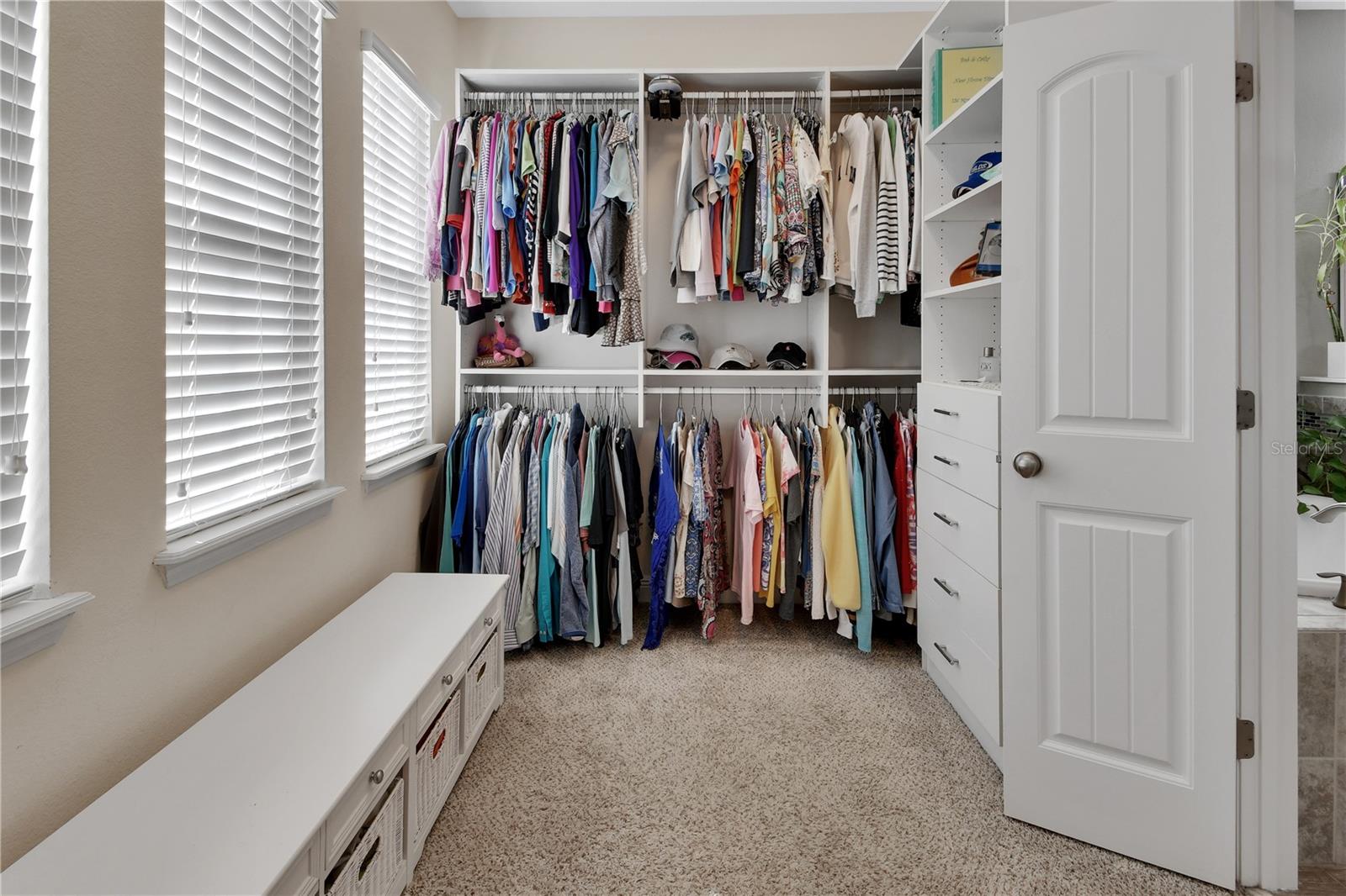 Built-in drawers and shelves