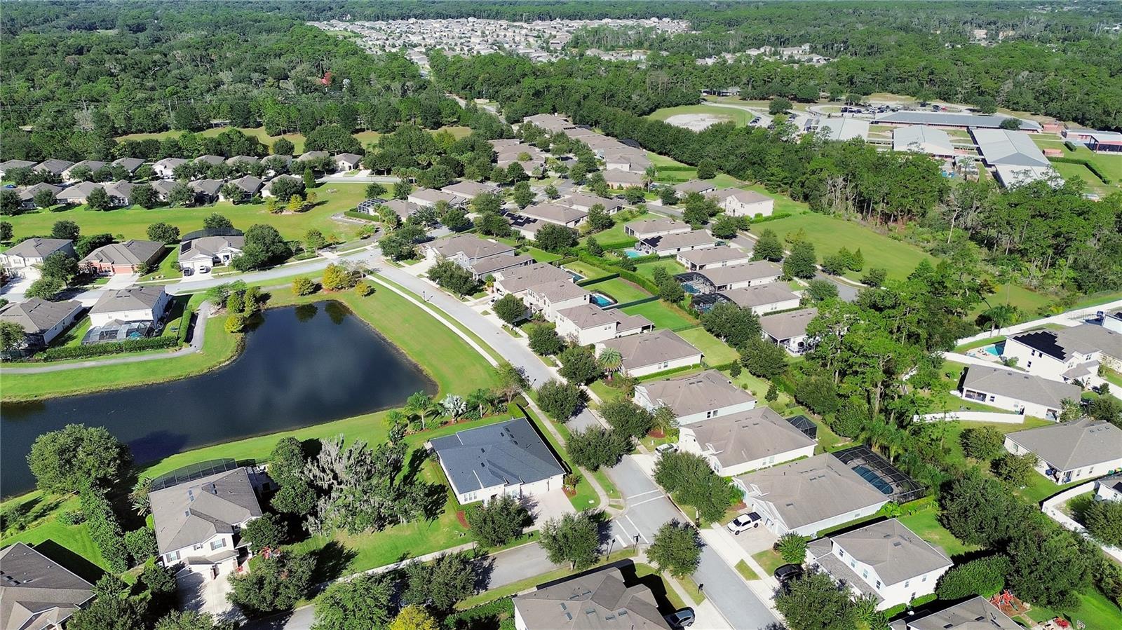 Aerial showing Elementary school with yellow pentagon