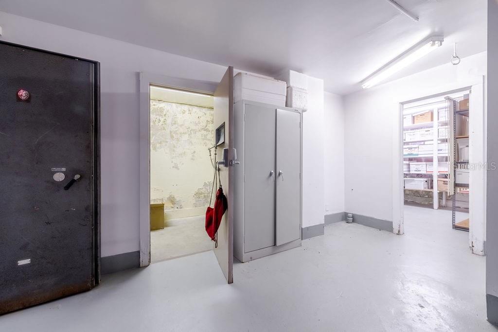 Large walk-in safe in basement