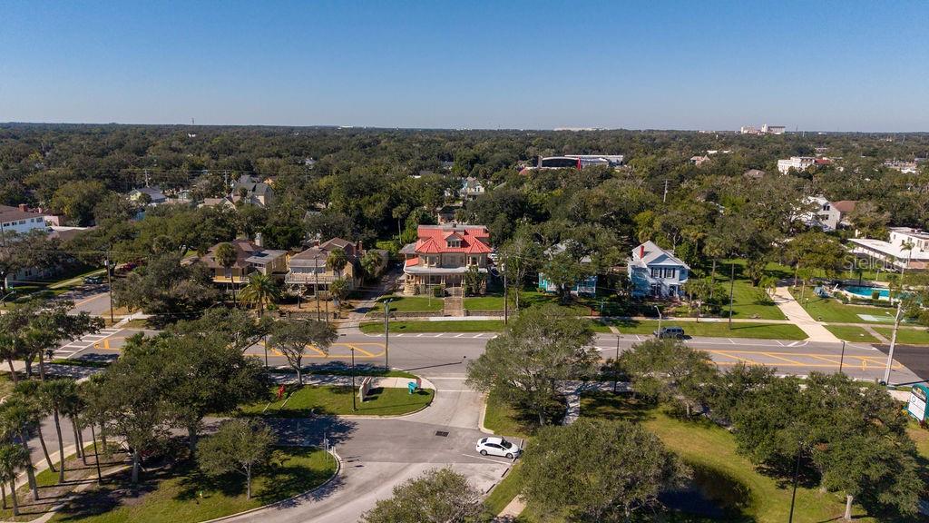 Aerial of street.