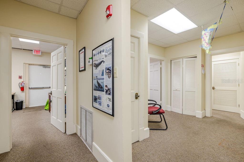 First floor back foyer and exit to fire escape.