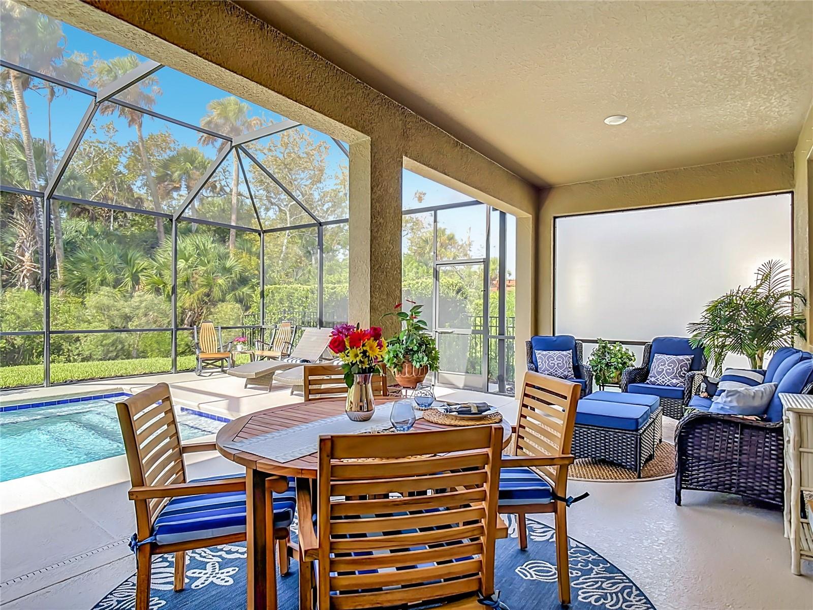 Covered Patio/porch overlooking pool