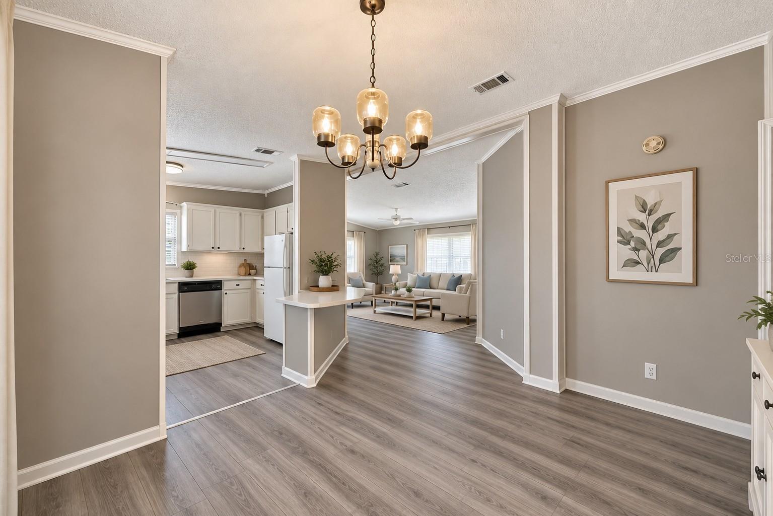Virtual staged picture with new flooring and paint