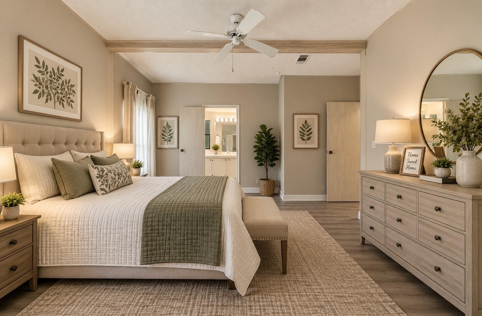 Virtual staged Primary bedroom