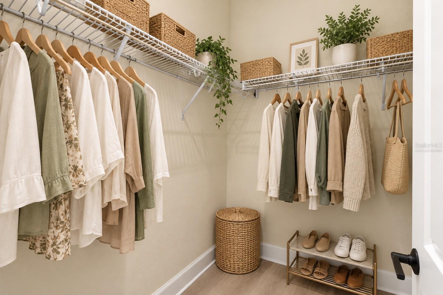 Virtually stagedfull size walk-in closet