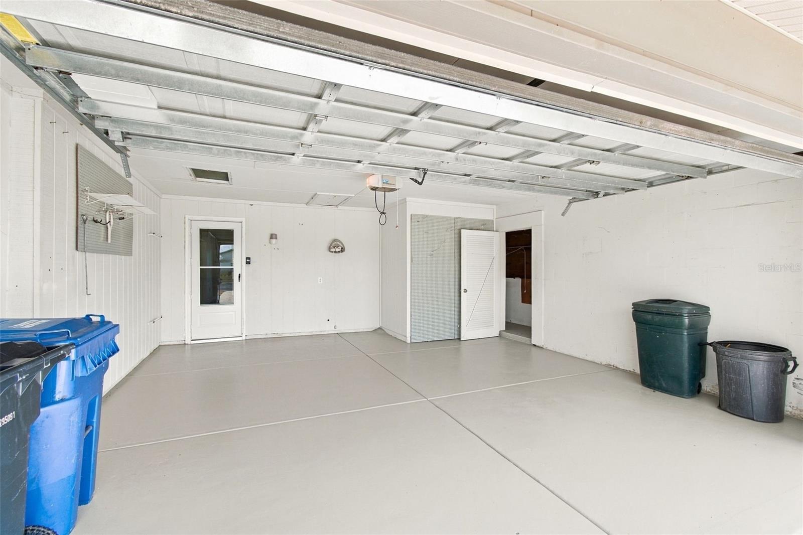 garage with storage closet