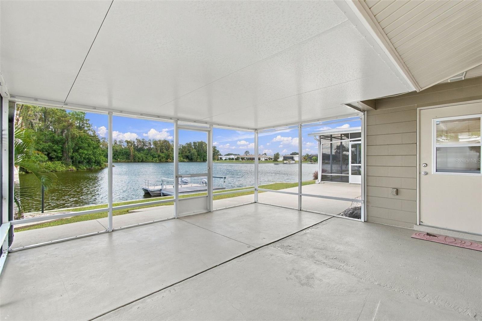 View from Screen porch off family room and primary BR