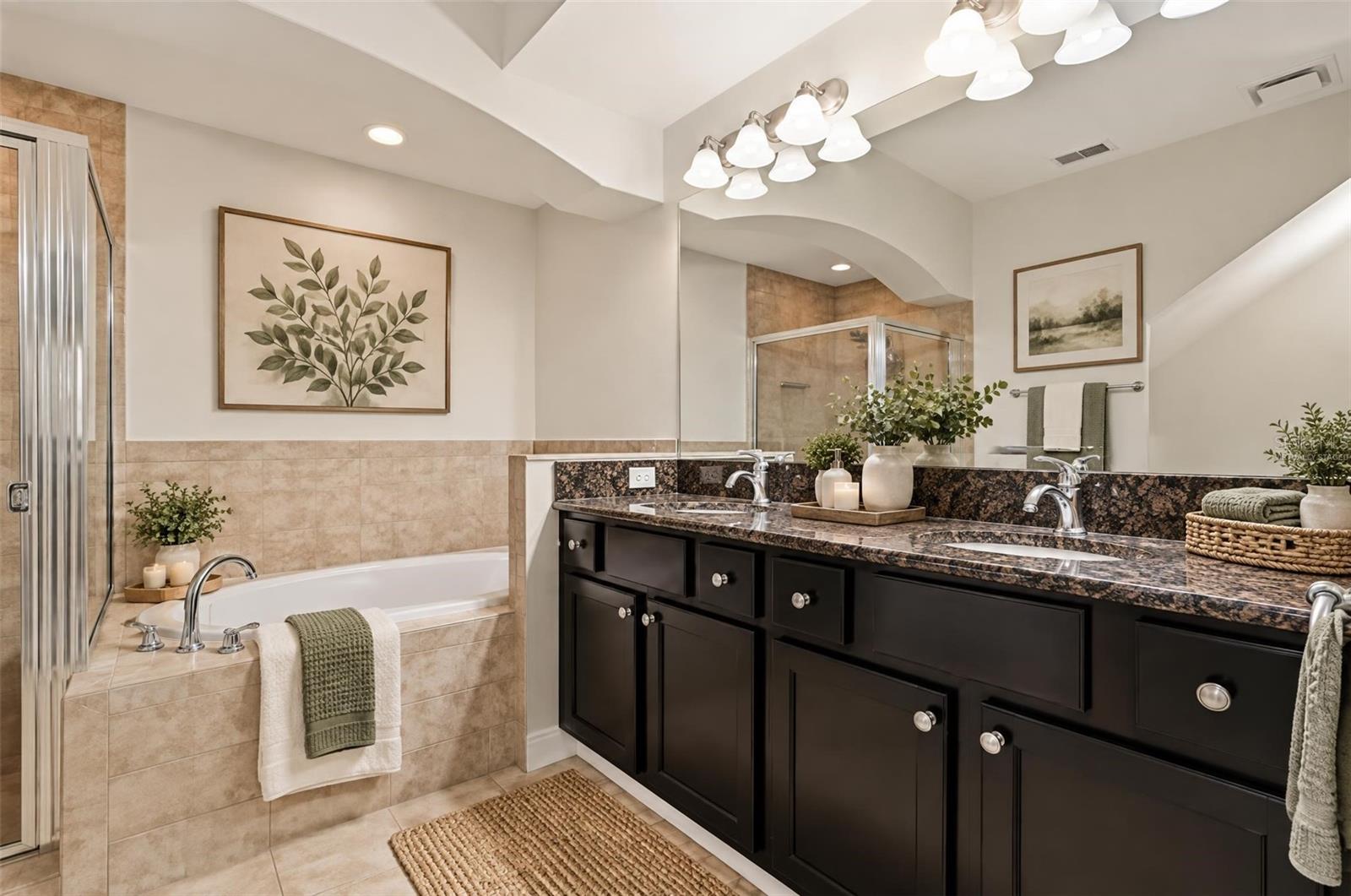 Virtually Staged Primary Bathroom 1st Floor