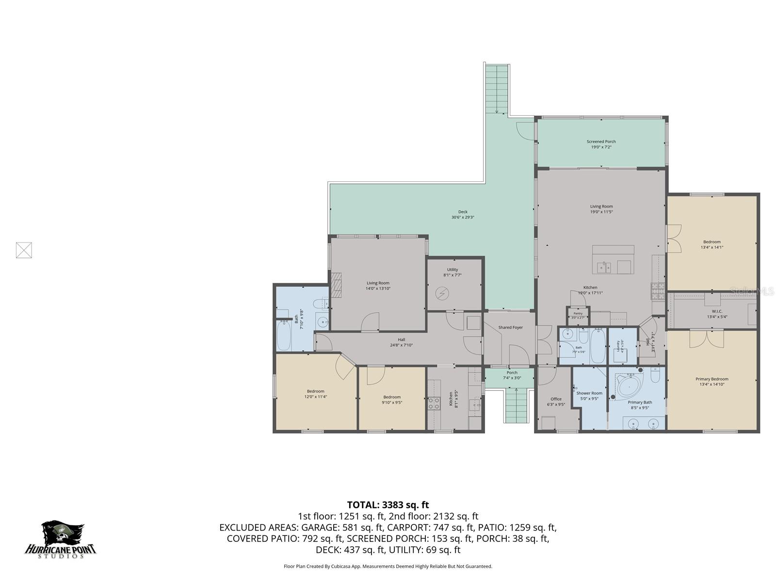 Upstairs unit 1 & 2 Floor Plan