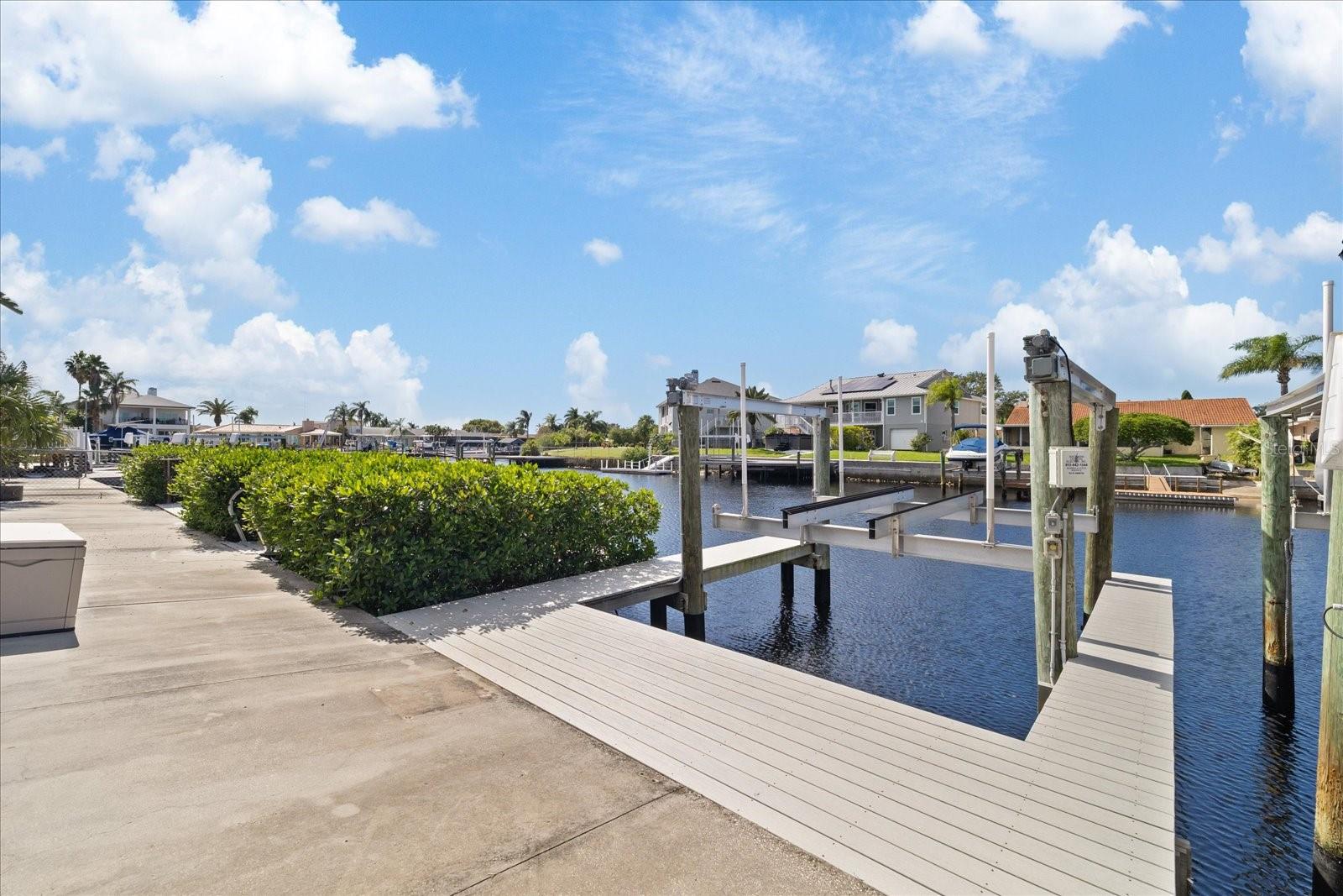 13,000 lb boat lift and plank dock