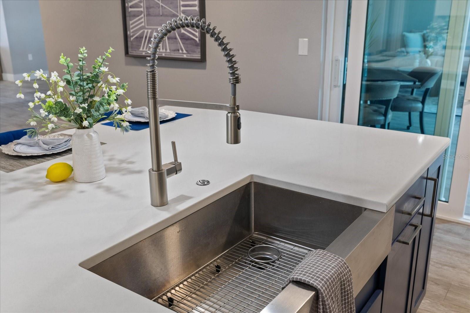 Deep Stainless sink in island