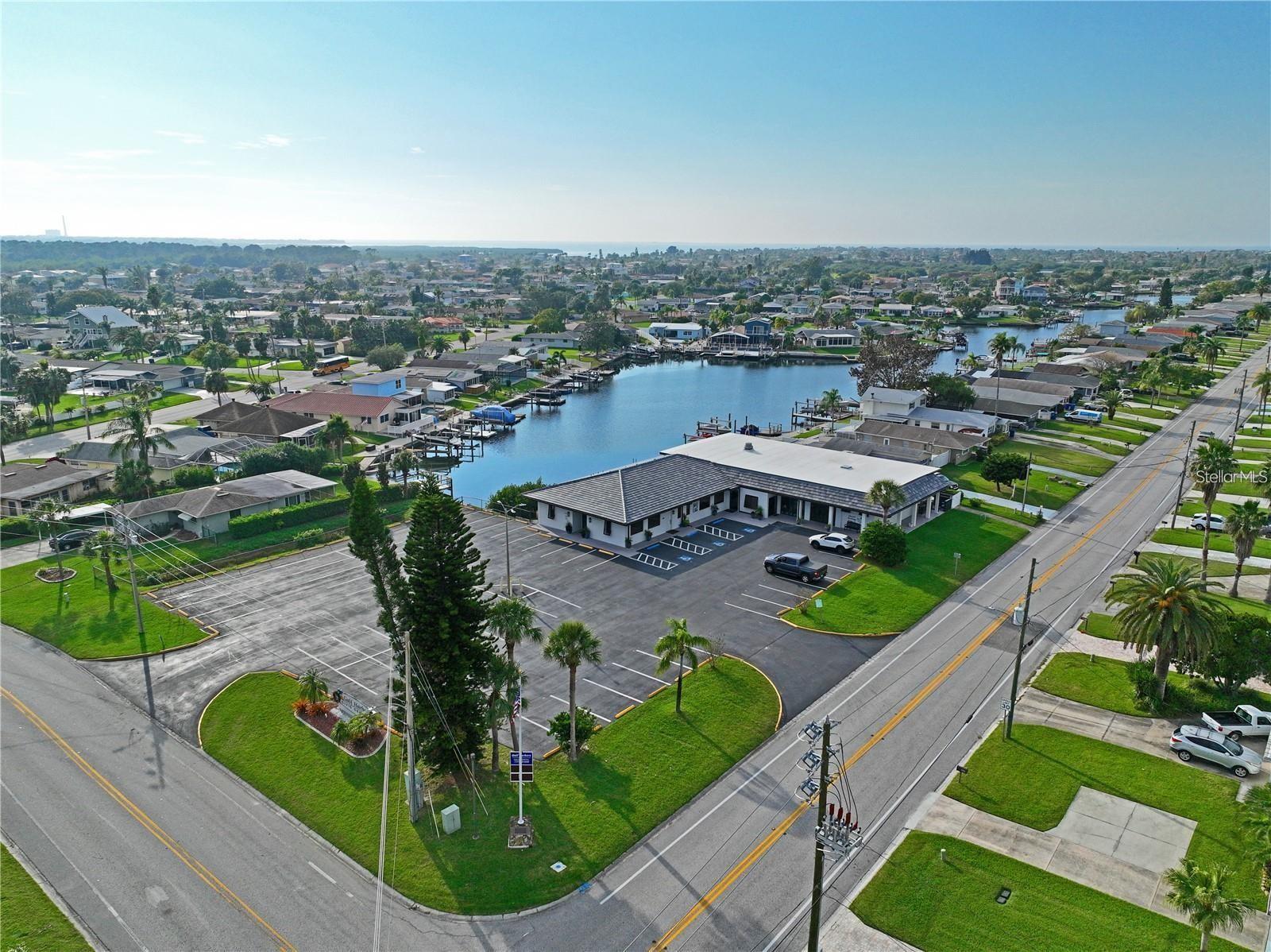 Aerial of civic center at Shell Stream and Floramar