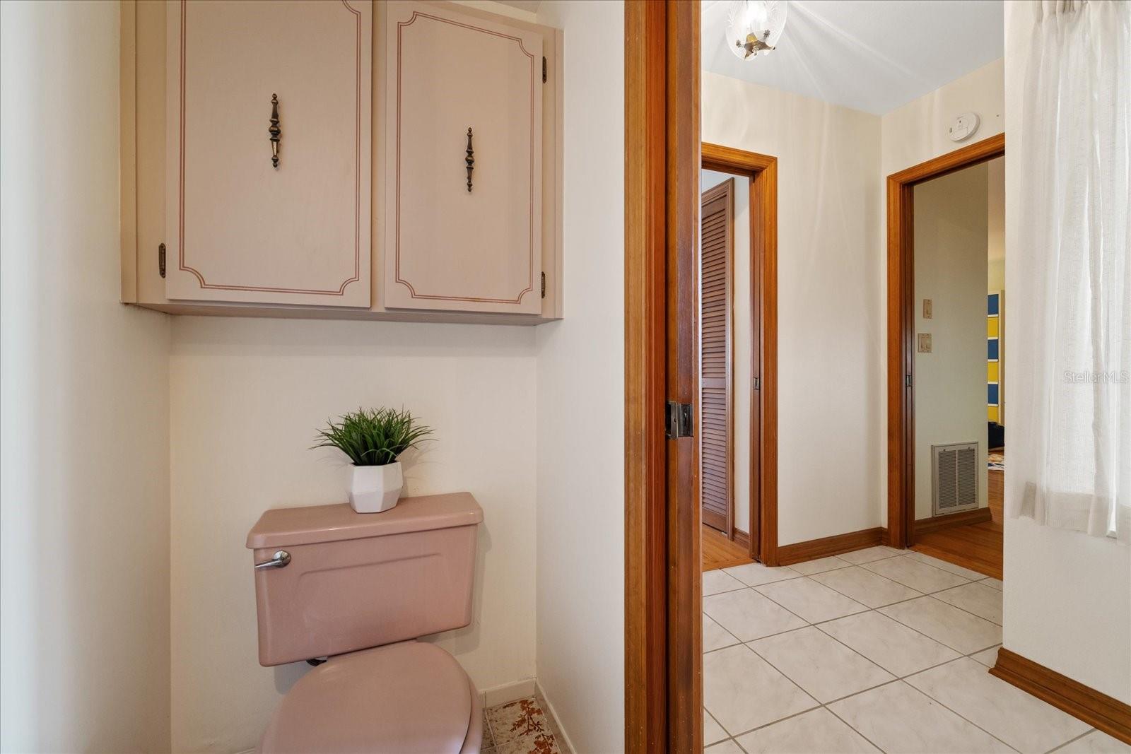 Half bath at entry level