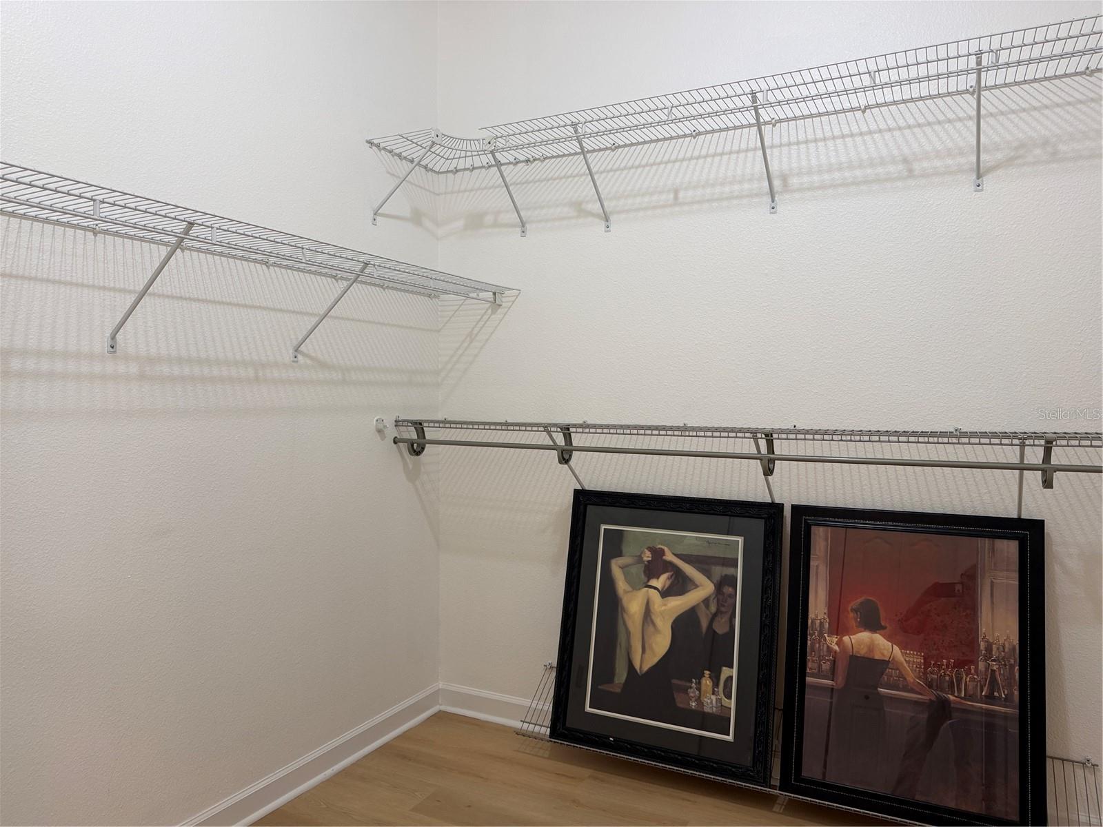 Walk in closet is large and has access to attic