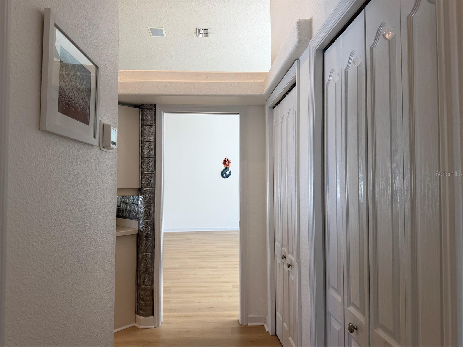 Two built in pantry closets near the kitchen
