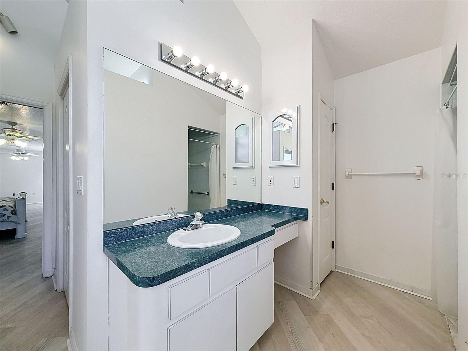 Owner's suite includes jetted tub, two WICs, linen closet, water closet, two vanities, and large shower.